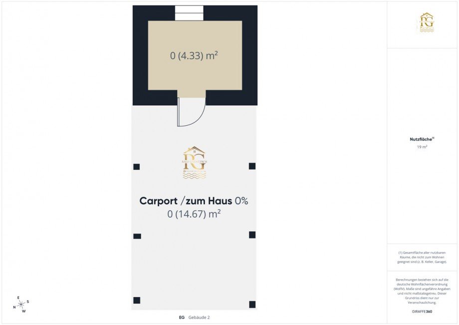 Carport mit Abstellraum Doppelhaush�lfte Geestland