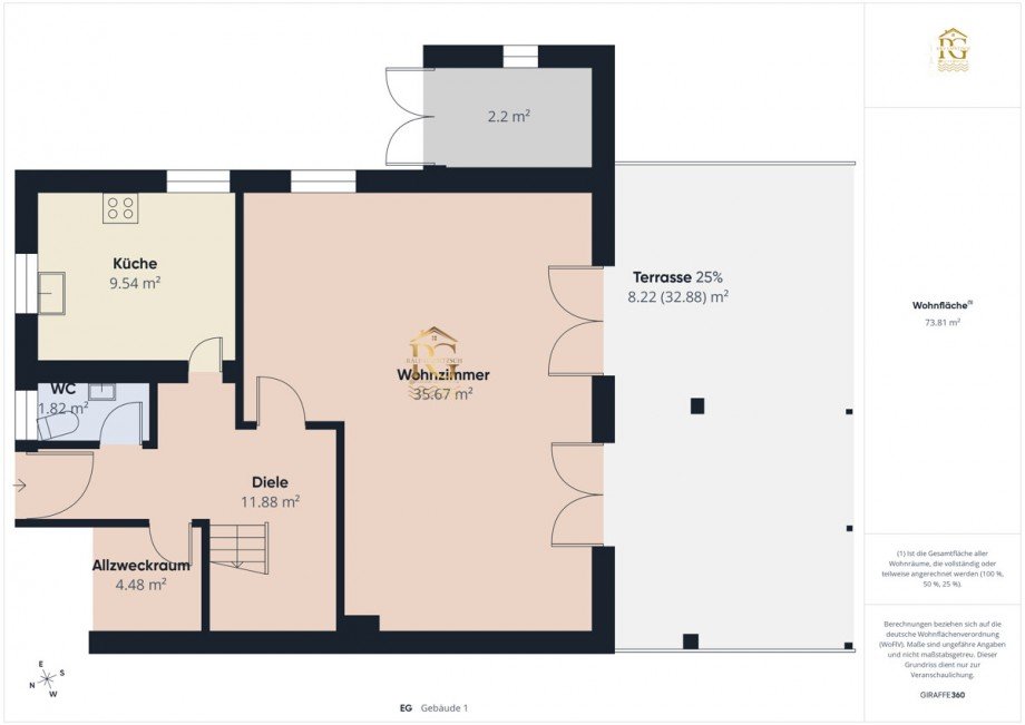 Grundriss EG Doppelhaush�lfte Geestland