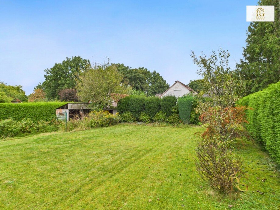 Blick in den Garten Einfamilienhaus Wingst