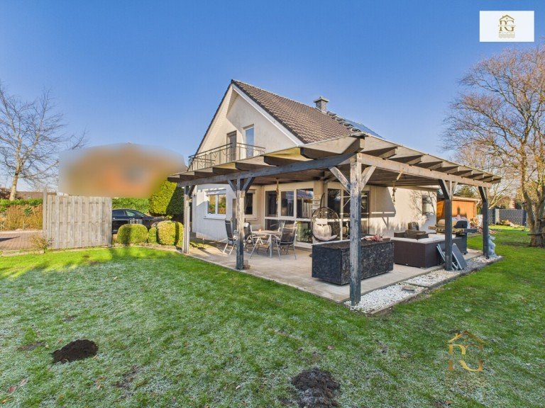 �berdachte Terrasse Wischhafen Einfamilienhaus Gehobenes Einfamilienhausnah der Elbe mit 1.510 qm Grundst�ck in ruhiger Wohnlage/ Bj.2009 EG saniert 2023 neuwertig/360 Grad Rundgang beim Expose